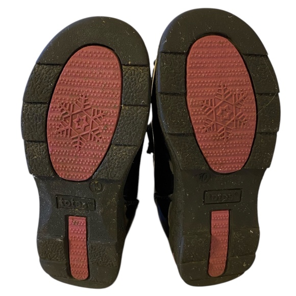 Totes Toddler Girls Ellie Winter Boots Black with Hearts Size 9M - Picture 7 of 12